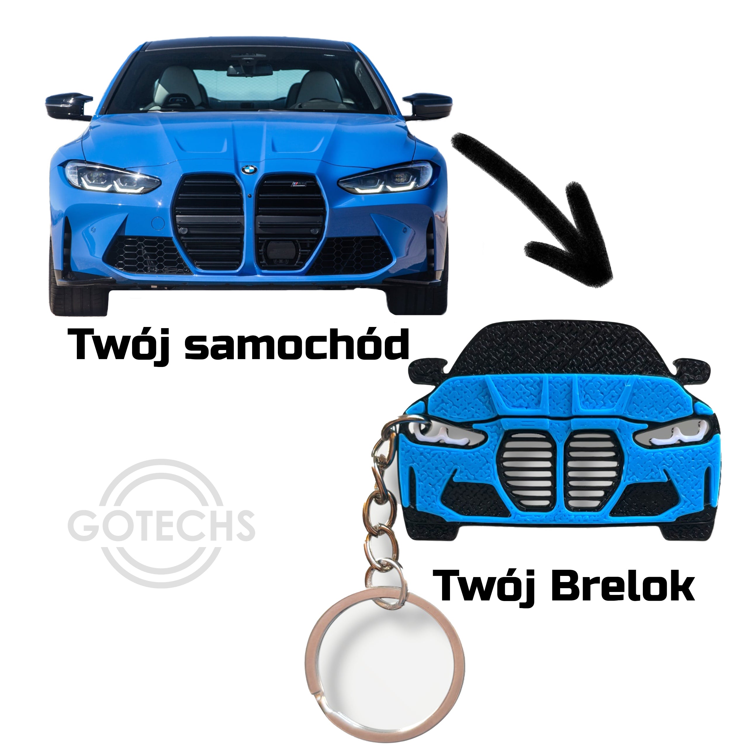 Brelok kolorowy na zamówienie.